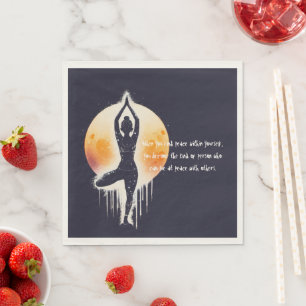 Yoga Meditation Instructor Tree Pose Vollmond Serviette