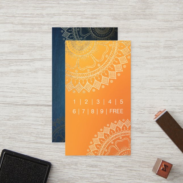 Yoga Meditation Lehrer Gold Mandala Loyalitätspunc Treuekarte (Vorderseite/Rückseite Beispiel)