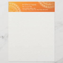 Yoga Meditation Lehrer Moderne Orange Gold Mandala Briefbogen