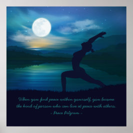 Yoga Meditation Lehrer Moon Salutation Pose Zitat Poster