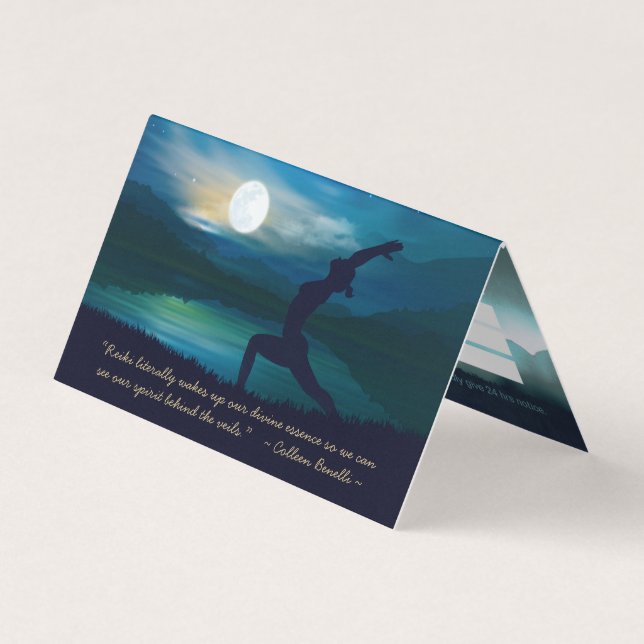 Yoga Meditation Lehrer Moon Salutation Price List Visitenkarten (Vorderseite)