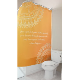 Yoga Meditation Lehrer Orange Gold Mandala Quotes Duschvorhang