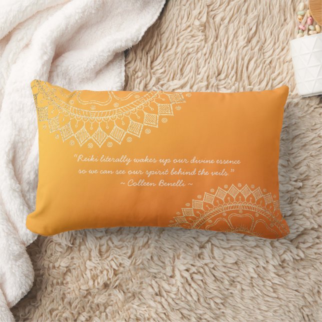 Yoga Meditation Lehrer Orange Gold Mandala Quotes Lendenkissen (Decke)