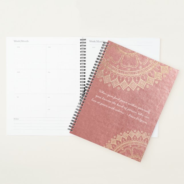 Yoga Meditation Lehrer Pink Gold Mandala Zitat Planer (Anzeige)