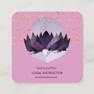 Yoga Meditation Lila Lotus Blume Massage Quadratische Visitenkarte