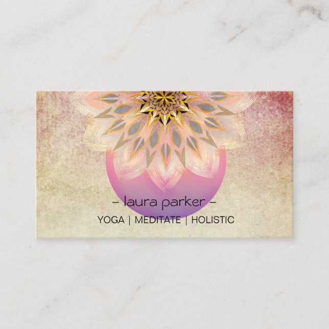Yoga Meditation Lotus Blume Meditation Visitenkarte (Vorderseite)