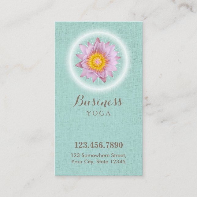 Yoga & Meditation Lotus Blume Mini Linen Loyalität Treuekarte (Vorderseite)
