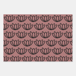 Yoga & Meditation Lotus Patterns Geschenkpapier Set
