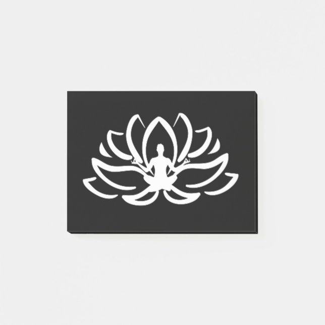 Yoga Meditation Lotus Post-it Klebezettel (Vorderseite)