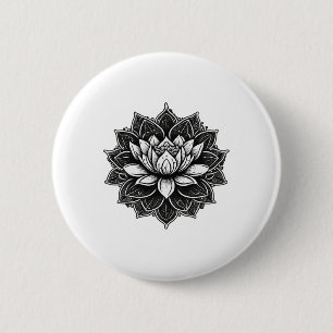 Yoga-Meditation Lotusblume auf Mandala Lotus Flow Button
