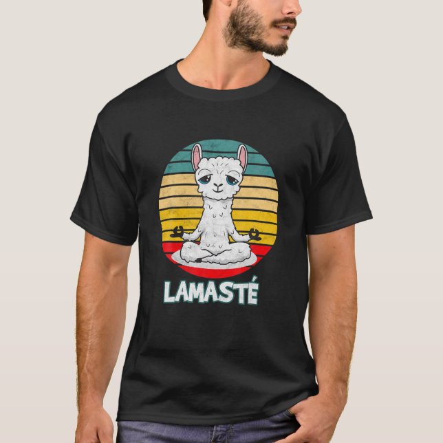 Yoga Meditation Mindfulness Lama - Namaste T-Shirt (Vorderseite)