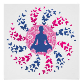 Yoga Meditation positive Energie Frieden Geist Poster