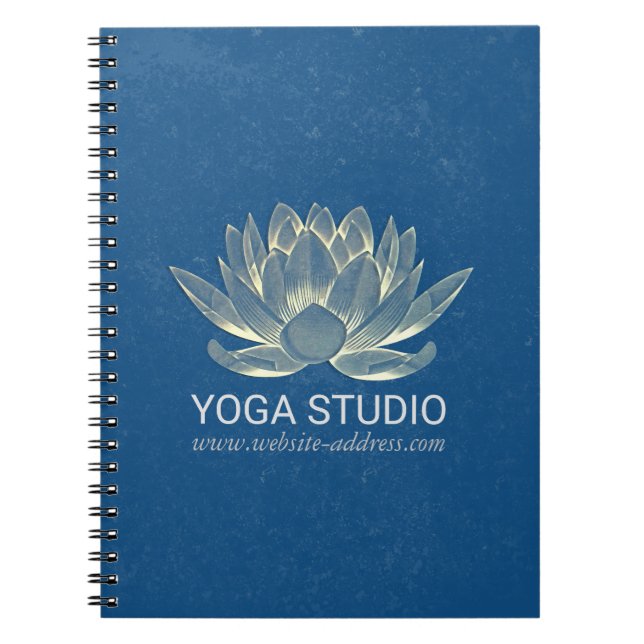 YOGA Meditation Reiki Instructor Blue & Gold Lotus Notizblock (Vorderseite)