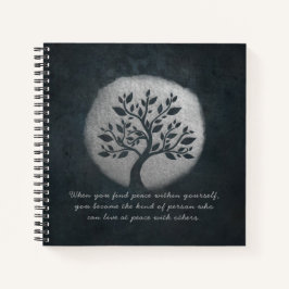 Yoga Meditation Reiki Instructor Silver Tree Zitat Notizbuch