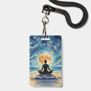 Yoga-Meditation Sternenhimmel Mond Ozean Strand Ausweis