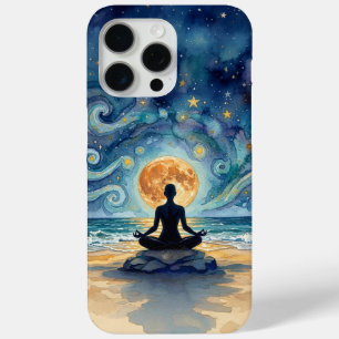 Yoga-Meditation Sternenhimmel Mond Ozean Strand Case-Mate iPhone Hülle