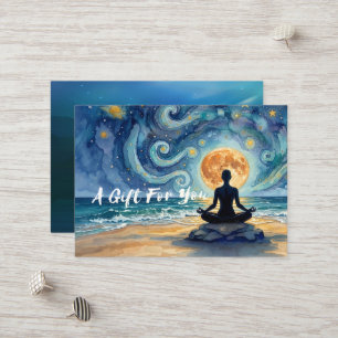 Yoga-Meditation Sternenhimmel Mond Ozean Strand Rabattkarte