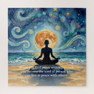 Yoga-Meditation Sternenhimmel Mond Ozean Zitate