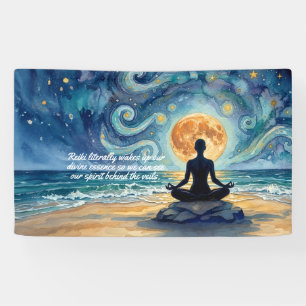 Yoga-Meditation Sternenhimmel Mond Ozean Zitate Banner