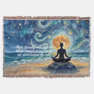 Yoga-Meditation Sternenhimmel Mond Ozean Zitate Decke
