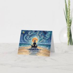 Yoga-Meditation-Sternenhimmel-Mond-Ozean-Zitate Karte