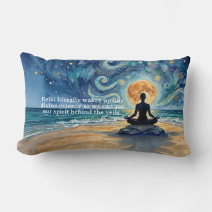 Yoga-Meditation Sternenhimmel Mond Ozean Zitate Lendenkissen
