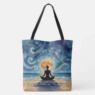 Yoga-Meditation-Sternenhimmel-Mond-Ozean-Zitate Tasche