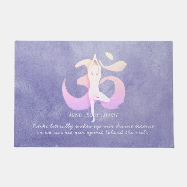 Yoga Meditation Tree Pose Zitate Willkommen Fußmatte (Vorderseite)