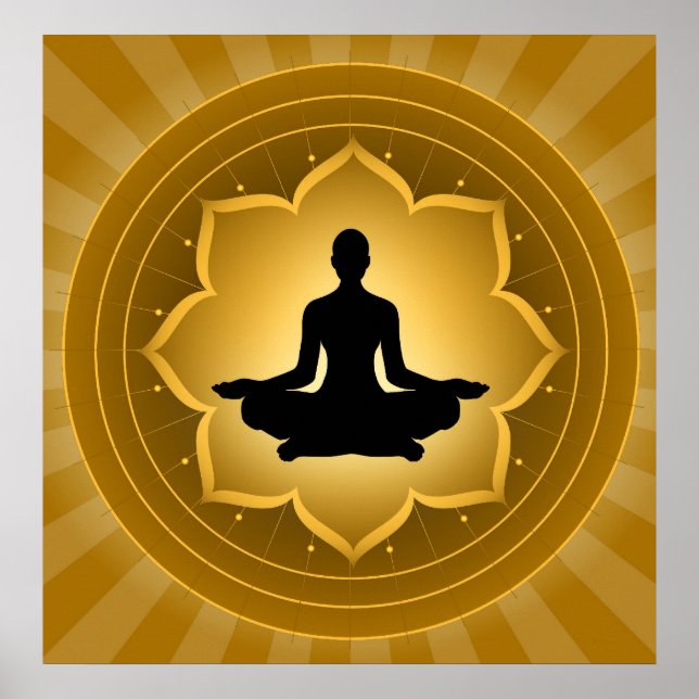 Yoga - Meditation über Lotus Hintergrund Poster (Vorne)
