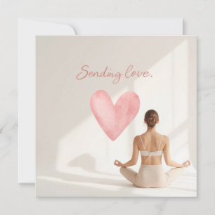 Yoga-Meditation Valentinstagskarte Liebe sendend Karte