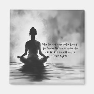 Yoga-Meditationslehrer Lotus-Pose Tintenmalerei Magnet