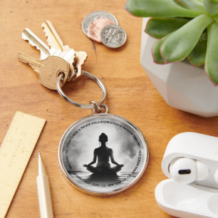 Yoga-Meditationslehrer Lotus-Pose Tintenmalerei Schlüsselanhänger