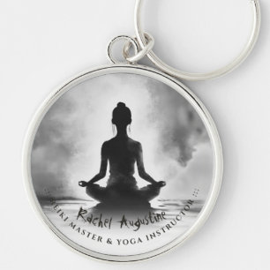 Yoga-Meditationslehrer Lotus-Pose Tintenmalerei Schlüsselanhänger