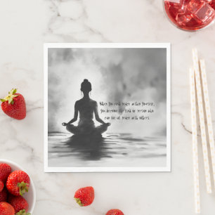 Yoga-Meditationslehrer Lotus-Pose Tintenmalerei Serviette