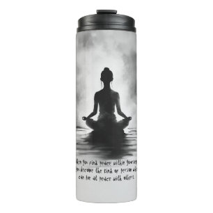Yoga-Meditationslehrer Lotus-Pose Tintenmalerei Thermosbecher