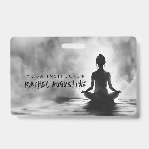 Yoga-Meditationslehrer Lotus-Position Tintenmalere Ausweis