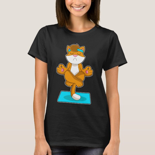 Yoga Medizin bei Katzen Gymnastik T-Shirt (Vorderseite)