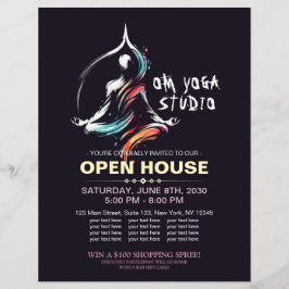 Yoga Medizin Instruktor Lotus Pose Pinselstrich Flyer