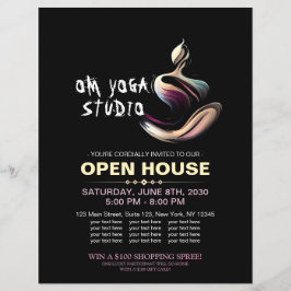 Yoga Medizin Instruktor Lotus Pose Pinselstrich Flyer