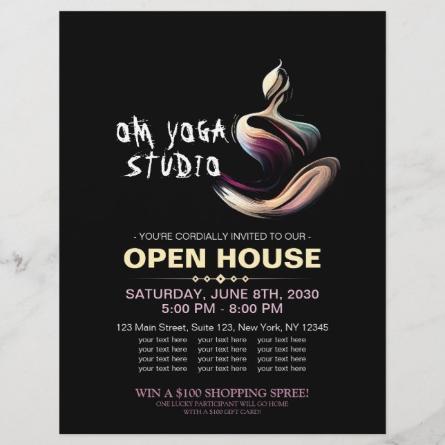 Yoga Medizin Instruktor Lotus Pose Pinselstrich Flyer (Vorne)