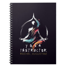 Yoga Medizin Instruktor Lotus Pose Pinselstrich Notizblock