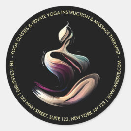 Yoga Medizin Instruktor Lotus Pose Pinselstrich Runder Aufkleber