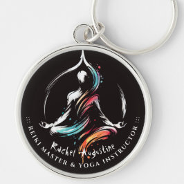 Yoga Medizin Instruktor Lotus Pose Pinselstrich Schlüsselanhänger
