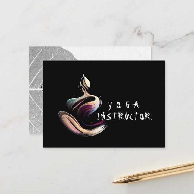 Yoga Medizin Instruktor Lotus Pose Pinselstrich Terminkarte (Vorderseite/Rückseite Beispiel)