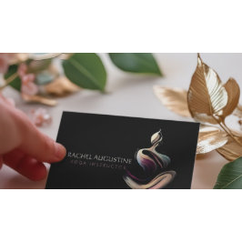 Yoga Medizin Instruktor Lotus Pose Pinselstrich Visitenkarte
