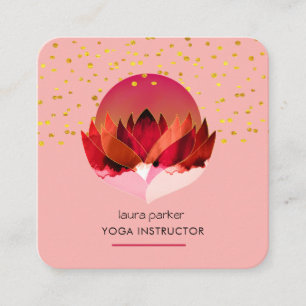 Yoga Medizin Lotus Blume Massage Wellness Quadratische Visitenkarte