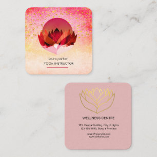 Yoga Medizin Lotus Blume Massage Wellness Quadratische Visitenkarte