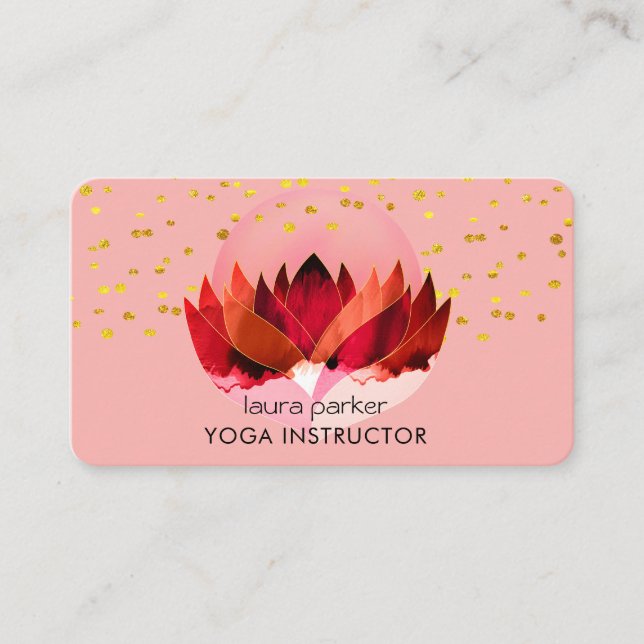 Yoga Medizin Lotus Blume Massage Wellness Visitenkarte (Vorderseite)