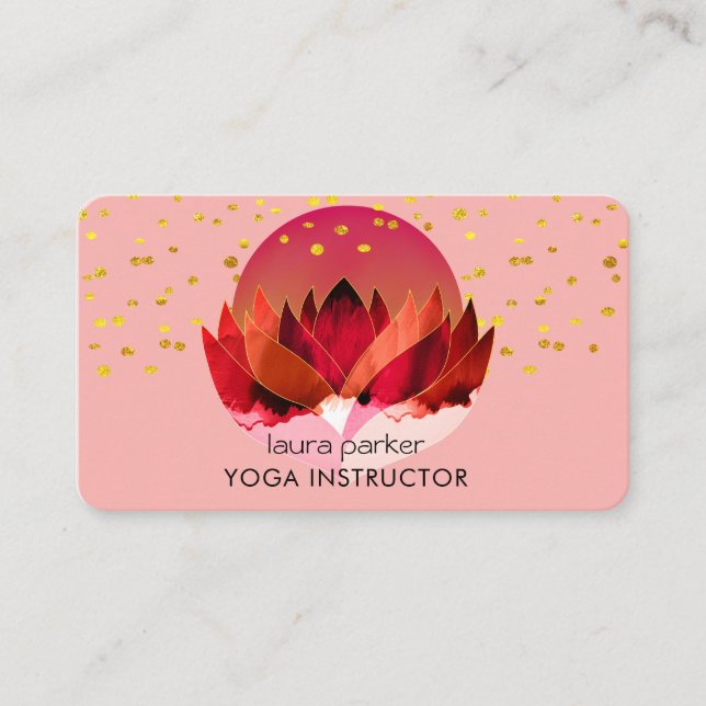 Yoga Medizin Lotus Blume Massage Wellness Visitenkarte (Vorderseite)