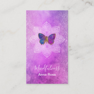 *~* Yoga Medizin Mindfulness Mandala Schmetterling Visitenkarte